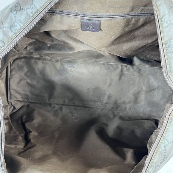 VTG Gucci Boston Monogam Duffle Brown Nylon Weekend/Travel Bag Unisex Y2K Rare - Picture 14 of 16
